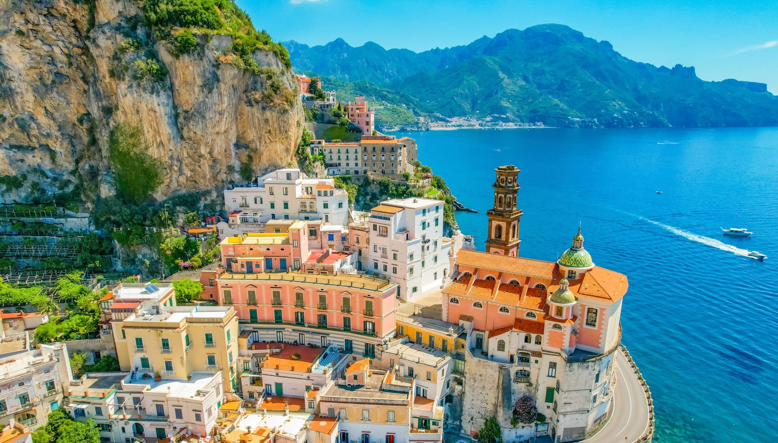 Atrani,On,Amalfi,Coast,,Italy.,Aerial,Photo,Of,Famous,City