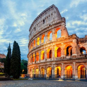 Colosseum,Morning,In,Rome,,Italy.,Exterior,Of,The,Rome,Colosseum.