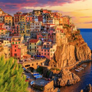 Manarola,Village,At,Sunset.,Cinque,Terre,National,Park,,Liguria,Italy.